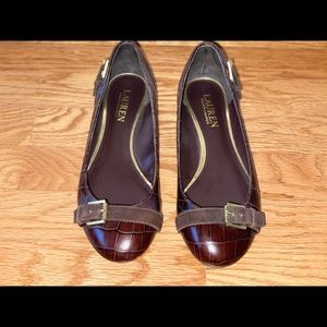 Women Ralph Lauren Croco flats, Size 6.5